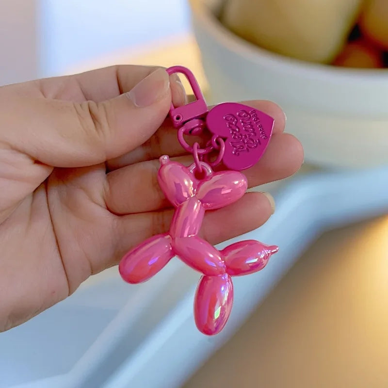 Candy Color Balloon Dog Keychain – Cute Resin Bag Charm Novelty Keychain Babs 01