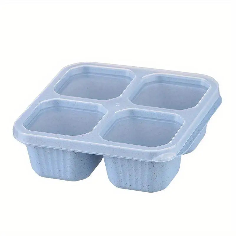 4-Compartment Bento Snack Box – Reusable Divided Lunch Container Bento Lunch Box Babs blue
