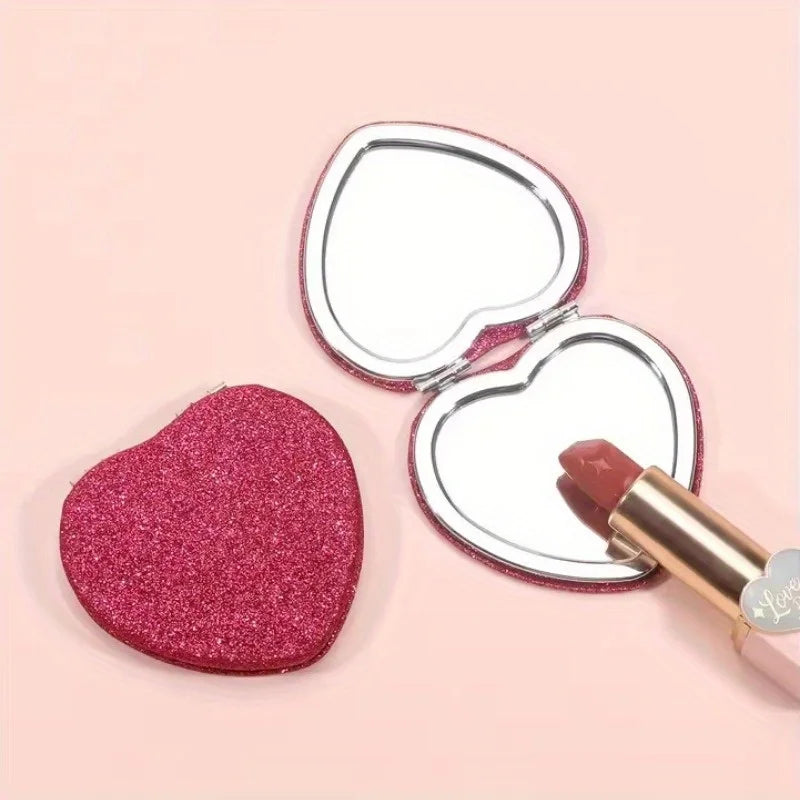 Heart Shape Double-Sided Portable Makeup Mirror | Gift Compact Makeup Mirror Babs