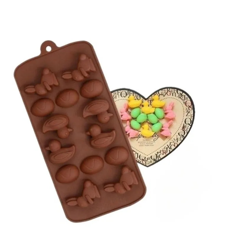 Silicone 15-Cavity Easter Egg Duck Chocolate & Soap Mold Silicone Baking Mold Babs