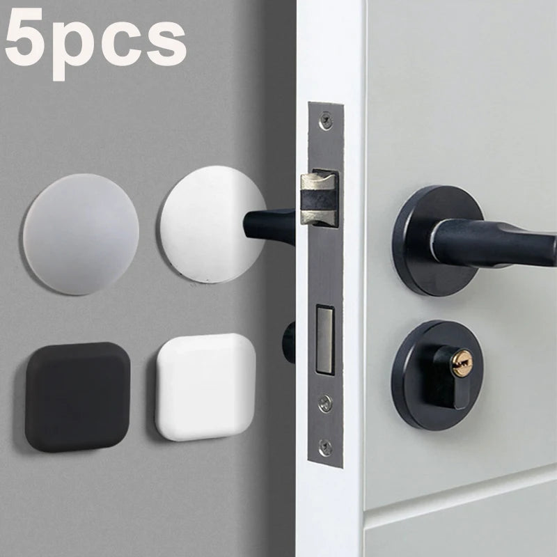 5-Pack Silicone Door Handle Bumpers – Self-Adhesive Wall Protectors Door Bumper Pads Babs