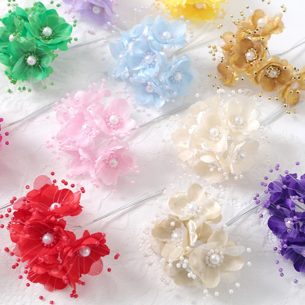 6Pcs Artificial Chiffon Rose Bouquet for Wedding & Home Decor Artificial Flower Bouquet Babs