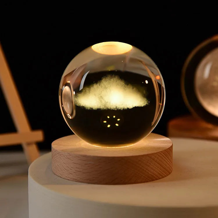 Saturn 3D Crystal Sphere Lamp – 6CM Galaxy Glass Ball Décor Decorative Sphere Lamp Babs 5-YD 6x6CM