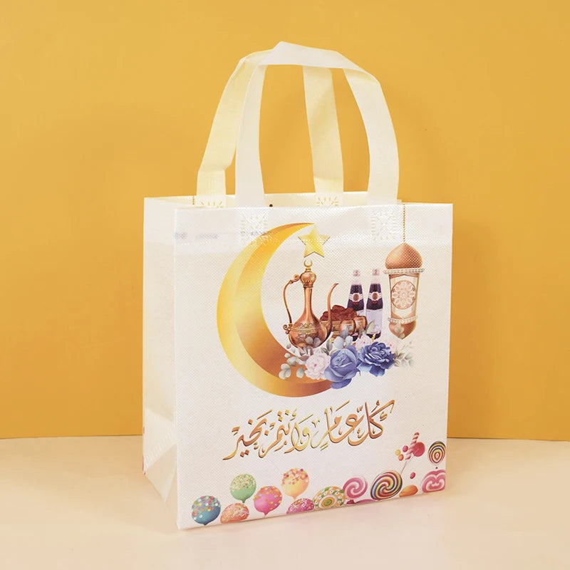 4pcs Eid Mubarak Nonwoven Gift Bags – Ramadan Party Supplies Festive Gift Bags Babs