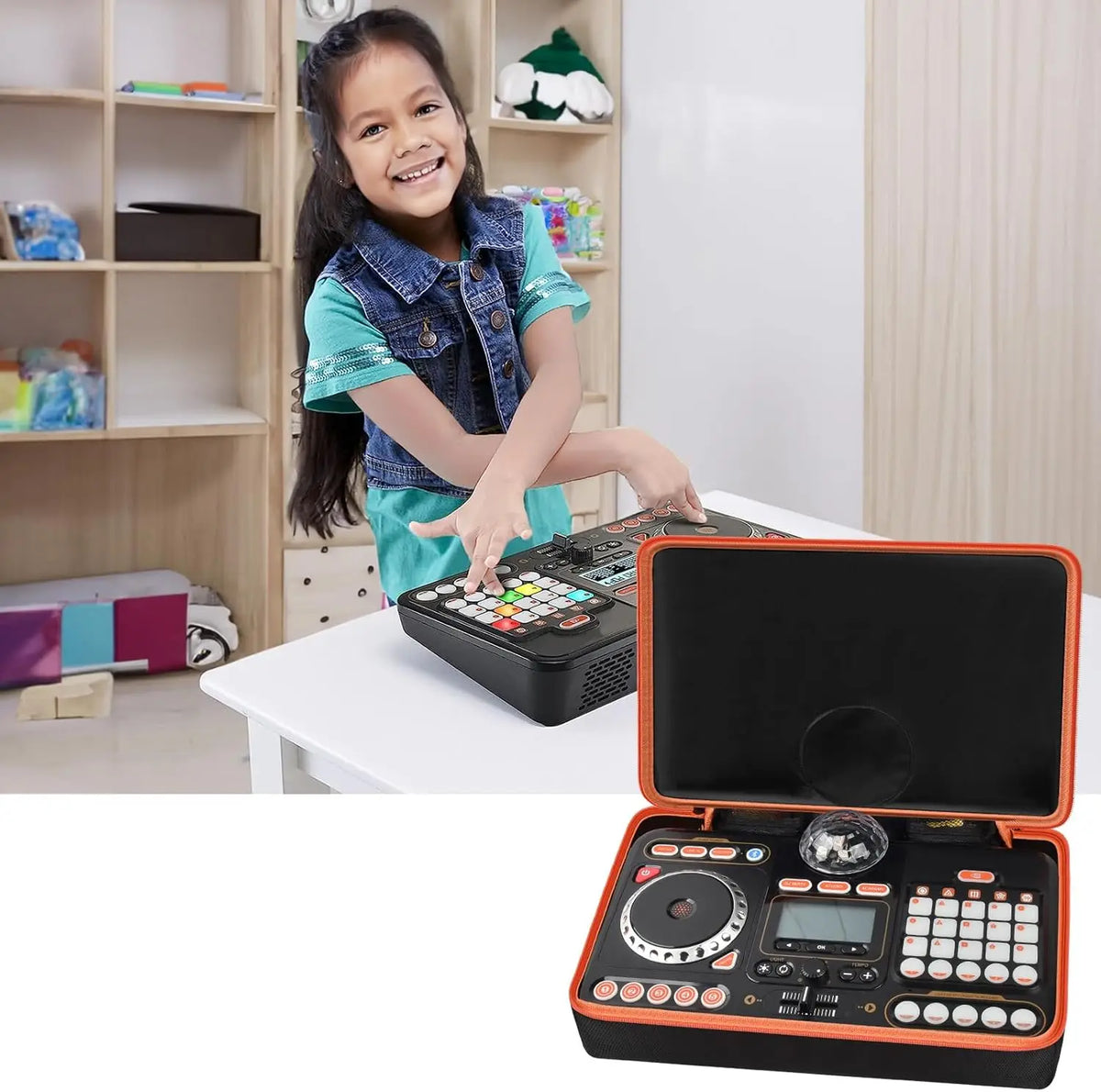 Orange Carry Case for VTech KidiStar DJ Mixer | Kids Storage Bag Kids Toy Carry Case Babs