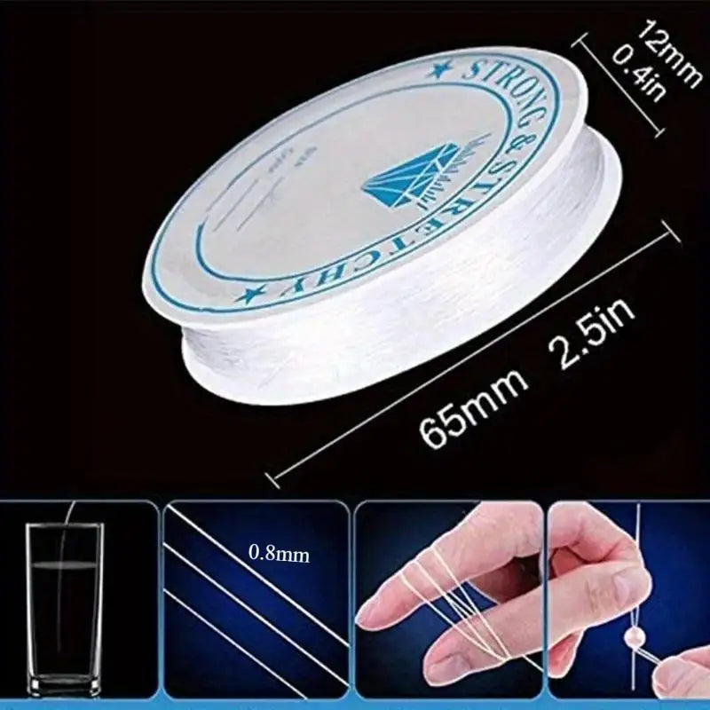 6 Rolls 0.8mm Elastic String for Bracelets – DIY Jewelry Cord Jewelry Making Cord Babs