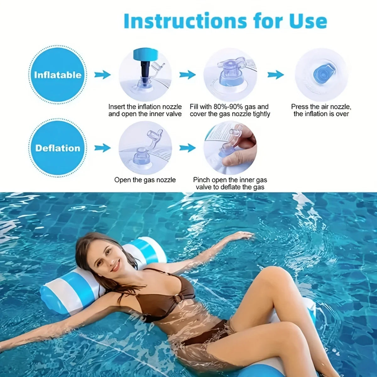 Inflatable Pool Float Hammock | Water Lounger for Summer Inflatable Pool Float Babs