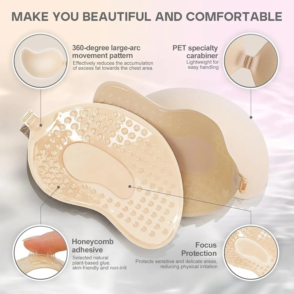 Invisible Sticky Push-Up Bra – Strapless Silicone Nipple Covers Adhesive Sticky Bra Babs