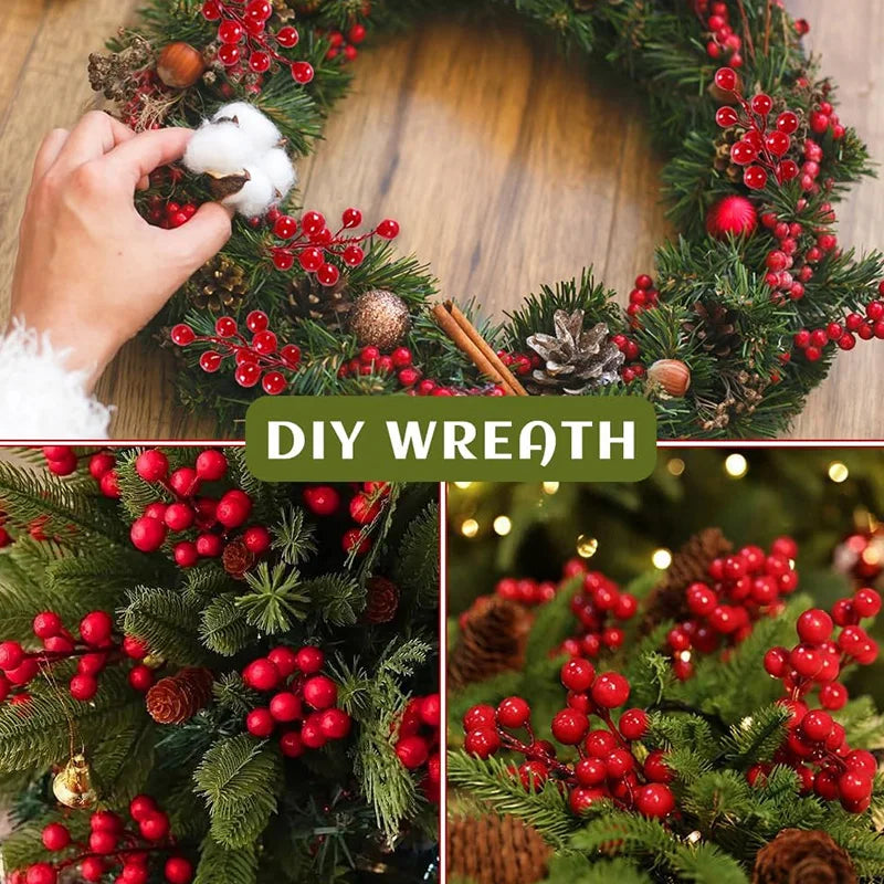 Artificial Red Holly Berry Stems – Christmas Décor (5–30 Pcs) Artificial Berry Stems Babs