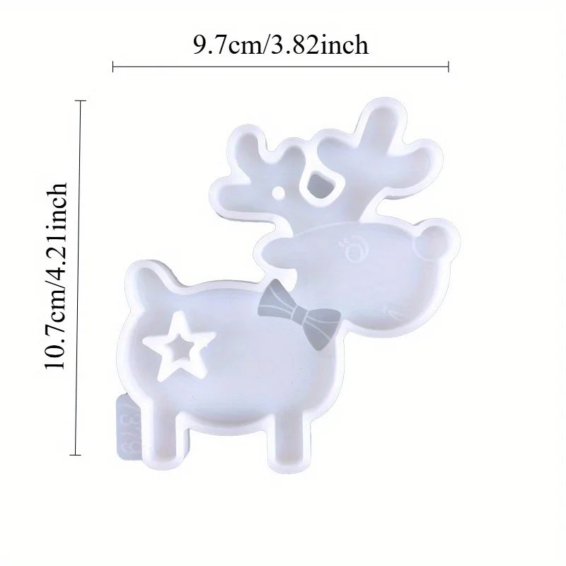 Christmas Reindeer Silicone Resin Mold – DIY Ornament Casting Silicone Resin Mold Babs 1pc