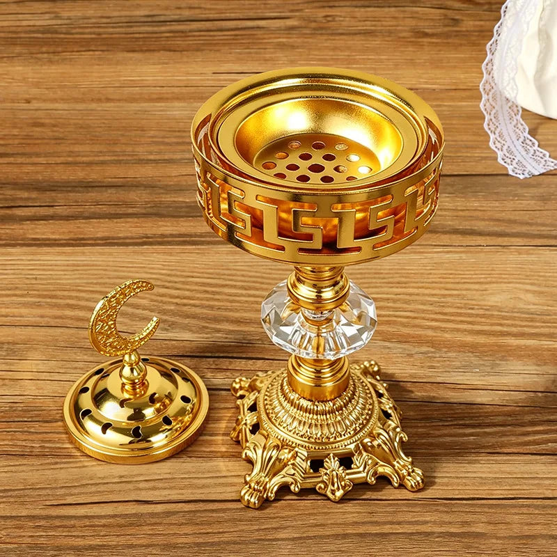 Moon Metal Incense Burner – Arabic Gold Aroma Burner Decor Incense Burner Babs