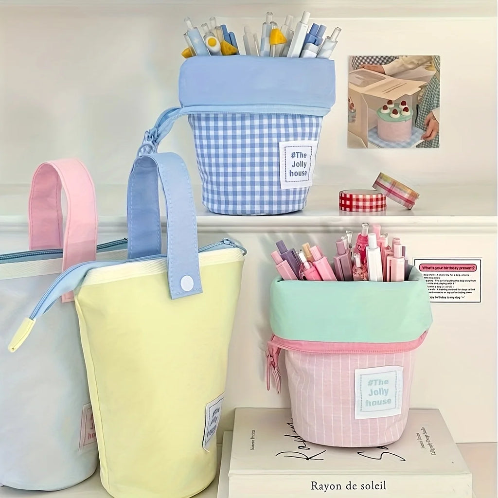 Macaron Folding Pencil Case – Large Capacity Student Stationery Folding Pencil Case Babs