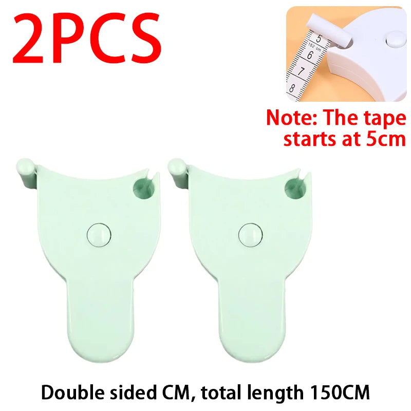Portable Soft Measuring Tape – Retractable 1.5M Mini Ruler Soft Measuring Tape Babs 2pcs Green cm