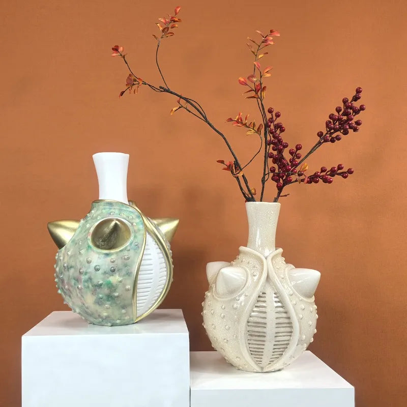 Luxury Resin Decorative Vase – Vintage Aesthetic Table Decor Decorative Resin Vase Babs