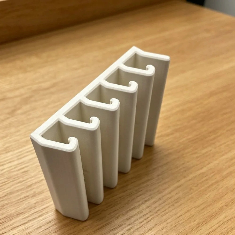 Wall-Mounted Lid Storage Rack – 5-Slot Mold-Resistant Organizer Lid Storage Rack Babs White