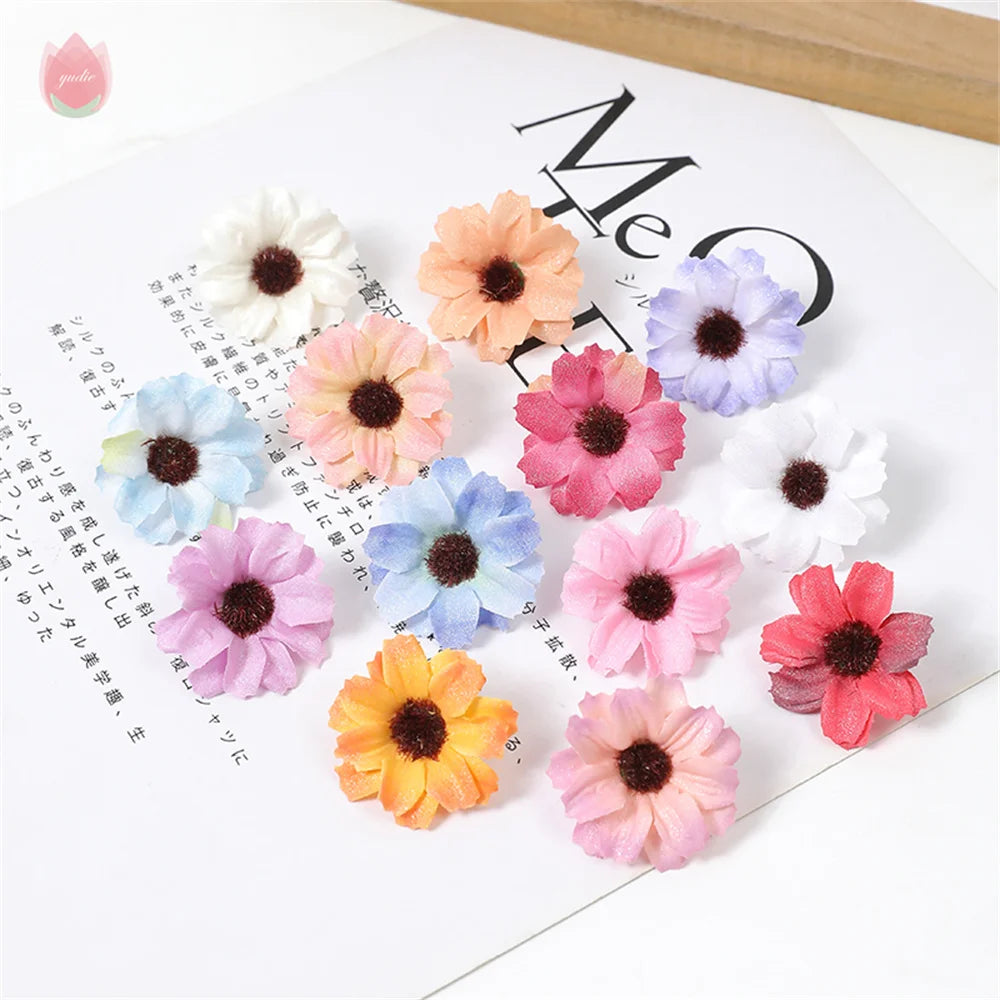 20/50Pcs Silk Artificial Daisy Heads – Wedding & Home Decor Artificial Flower Heads Babs