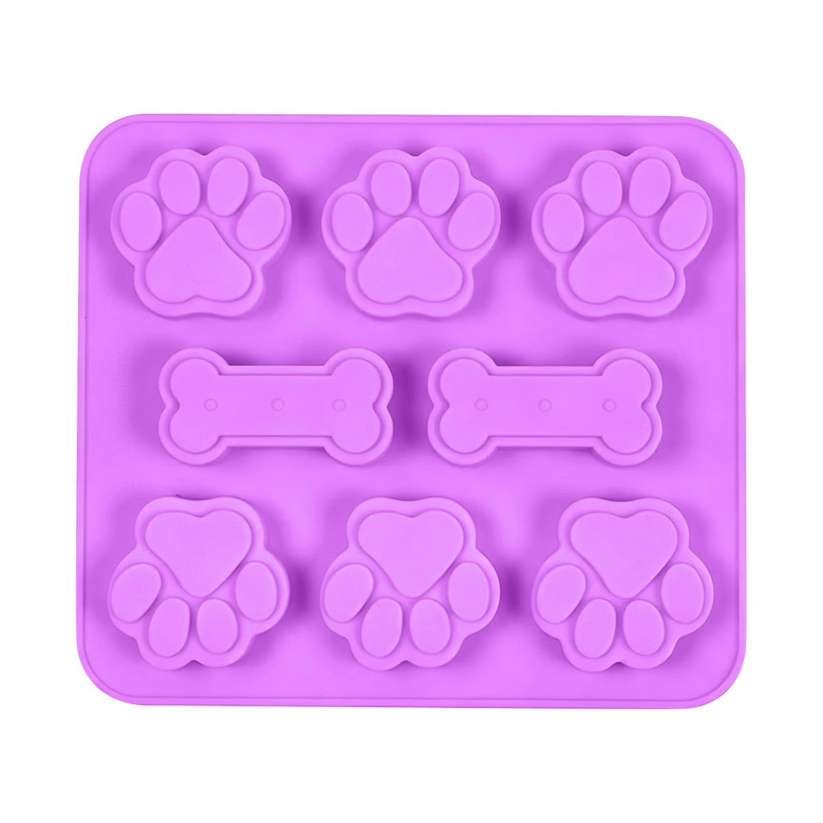 Paw Print Silicone Baking Mold – 6-Cavity Dog & Cat Treat Pan Silicone Baking Mold Babs Purple