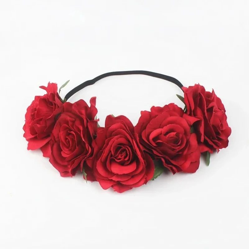 10pcs Rose Flower Headband Wreath Set – Bridal Wedding Hairband Floral Headband Set Babs