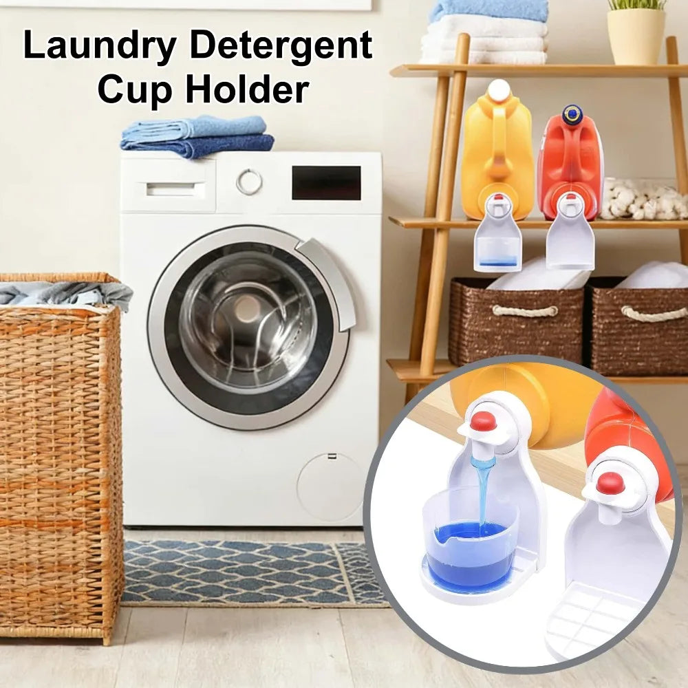 2PCS No-Spill Laundry Detergent Cup Holder & Anti-Drip Funnel Laundry Detergent Holder Babs
