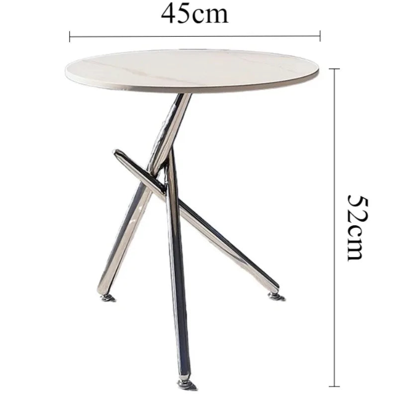 Modern Round Side Table – Stainless Steel & Rock Slab Top Round Side Table Babs 45X52CM