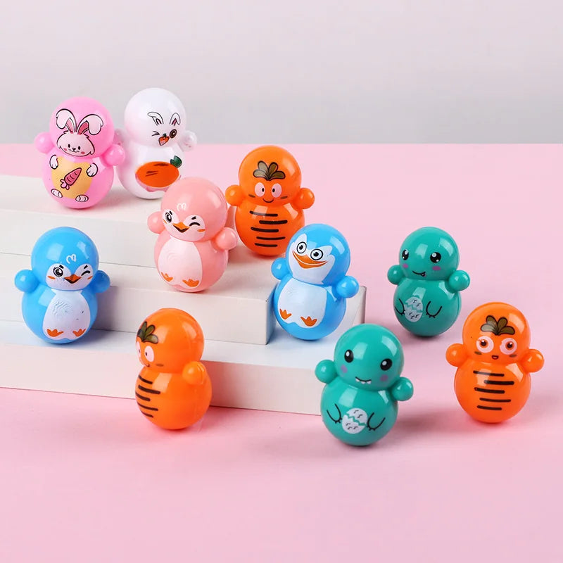 Mini Rabbit Tumbler Toys 12-36Pcs Easter Basket Fillers Kids Party Favor Toy Babs