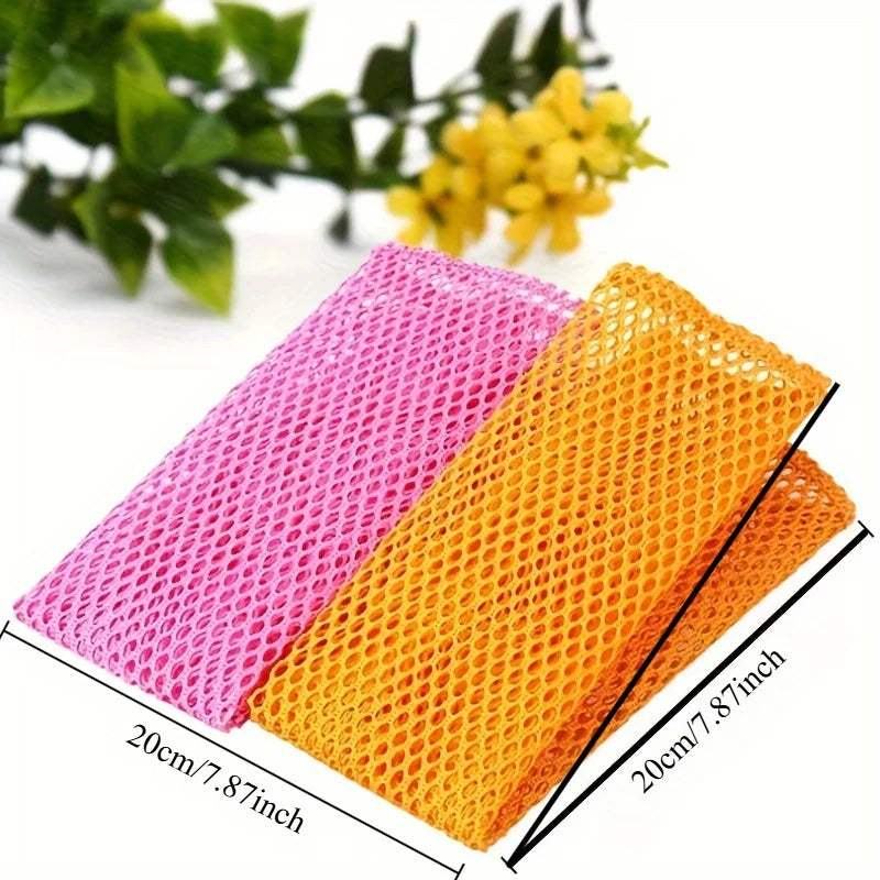 4pcs Non-Stick Mesh Dish Cloths & Kitchen Scouring Pads Kitchen Cleaning Pads Babs