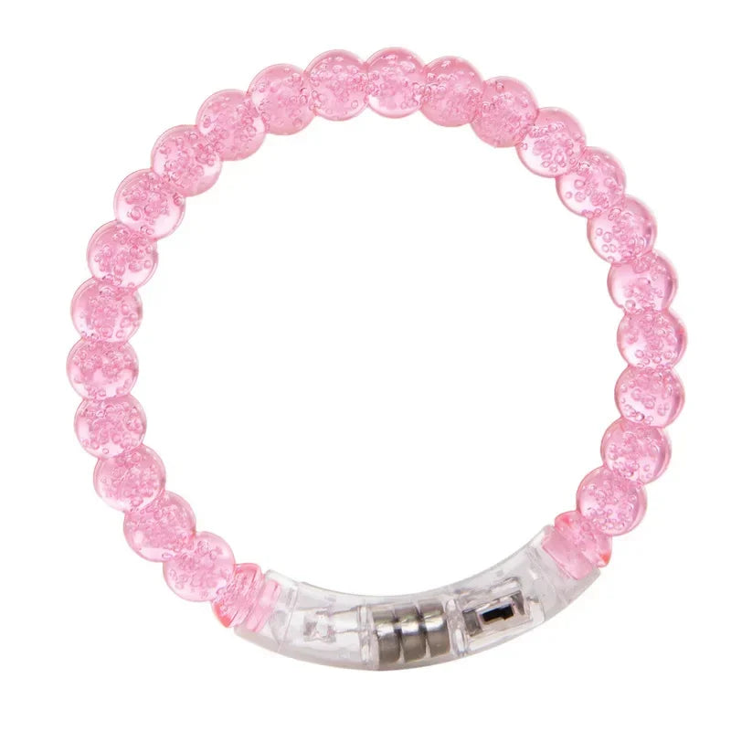 LED Light Up Glow Bracelet Wristband – Party, Halloween & Cosplay LED Glow Wristband Babs pink bead