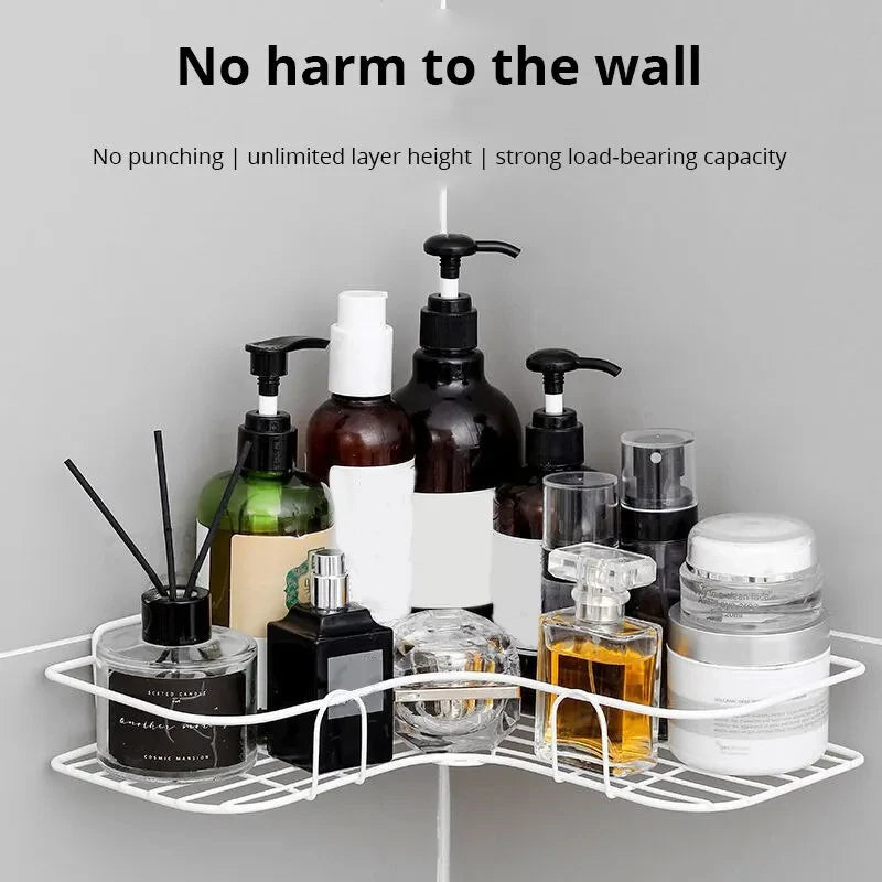 No-Drill Wall-Mounted Metal Storage Rack – Kitchen & Bathroom Wall-Mounted Storage Rack Babs