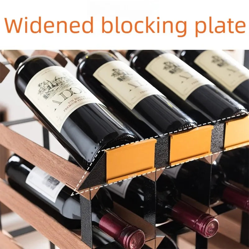 Luxury Wooden & Steel Decorative Wine Rack | Elegant Holder Decorative Wine Rack Babs