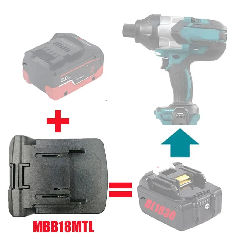 Metabo 18V Battery Adapter for Makita DeWalt Bosch Milwaukee Battery Adapter Babs