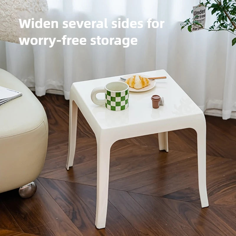 Nordic Transparent Square Side Table | Minimalist Acrylic Look Side Table Babs