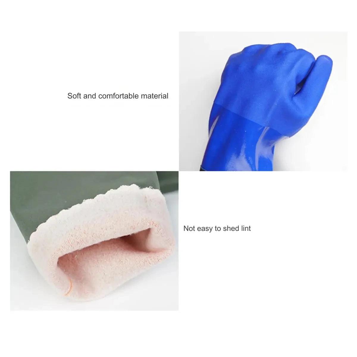Long Rubber Work Gloves with Arm Guards – Waterproof Fishery Rubber Work Gloves Babs