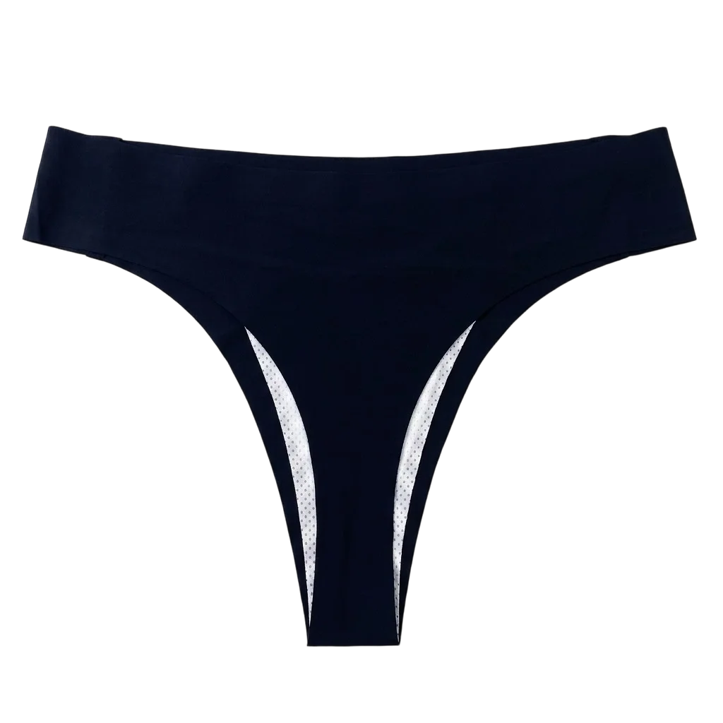 Women's Seamless Anti-Camel Toe Thong – Gym Yoga Underwear Women's Thong Underwear Babs black L 1pc