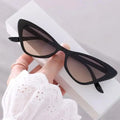 Candy Color Cat Eye Sunglasses – Retro Small Frame Unisex Cat Eye Sunglasses Babs Black-Grey