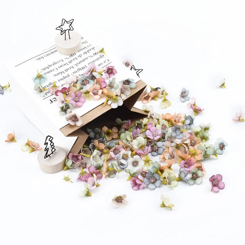 100pcs Mini Silk Daisy Flower Heads – DIY Wedding & Home Decor Artificial Silk Flowers Babs