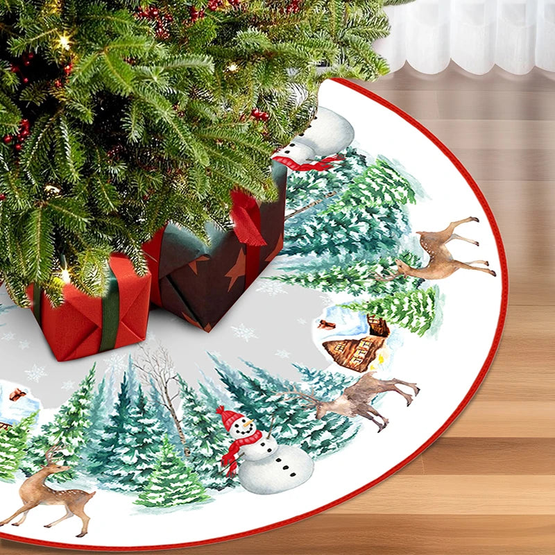Christmas Tree Skirt Snowman Reindeer Snowflake 90/120cm Christmas Tree Skirt Babs B 90cm