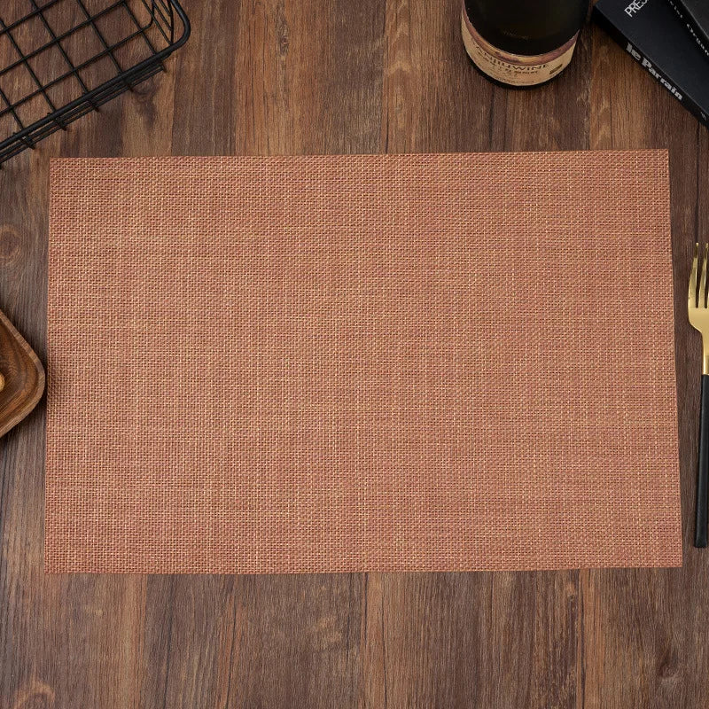 Washable PVC Woven Placemats – Durable Vinyl Dining Table Mats Vinyl Table Placemats Babs Style 17 30X45CM