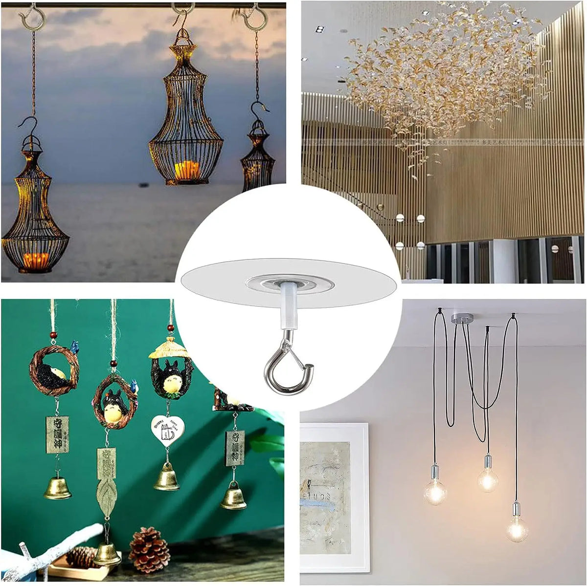 Heavy Duty Self-Adhesive Ceiling Hooks – No-Drill Hanging Adhesive Ceiling Hook Babs