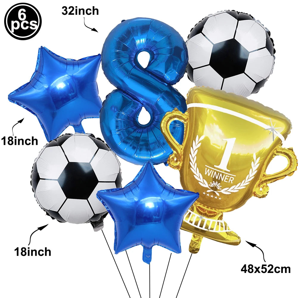 Soccer Party Balloon Kit – Football Birthday Decoration Set Party Balloon Kit Babs C Number 8 As pictures show