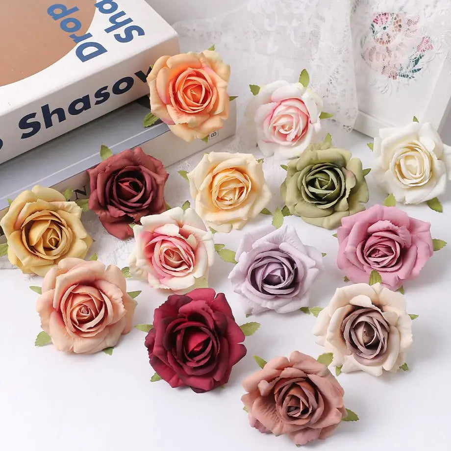 Silk Rose Artificial Flower Heads 7cm – Wedding & Home Décor Artificial Silk Flowers Babs