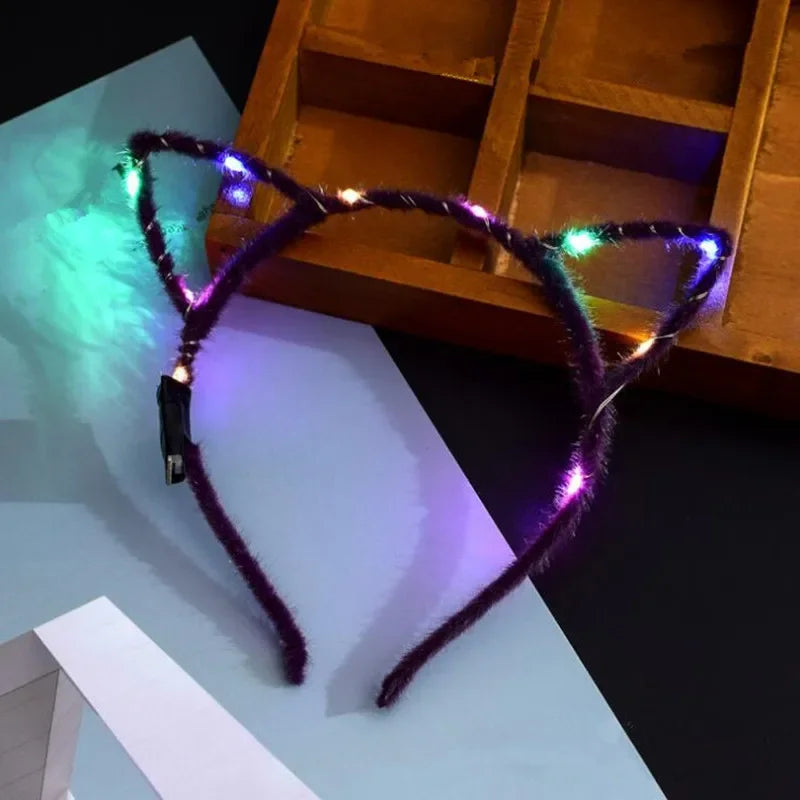LED Cat Ear Headband – Flashing Glow Party Headwear LED Party Headband Babs 10