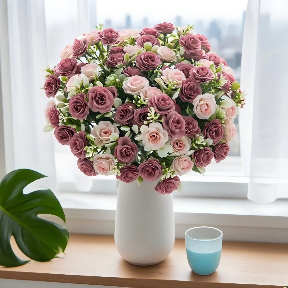 Multi-Head Silk Roses Artificial Flowers – Wedding & Home Décor Artificial Silk Flowers Babs
