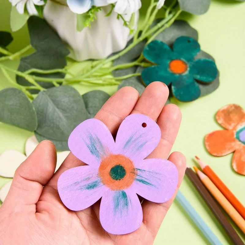 Wooden Flower Shape Set – DIY Crafts, Coasters & Holiday Decor Wood Craft Kit Babs