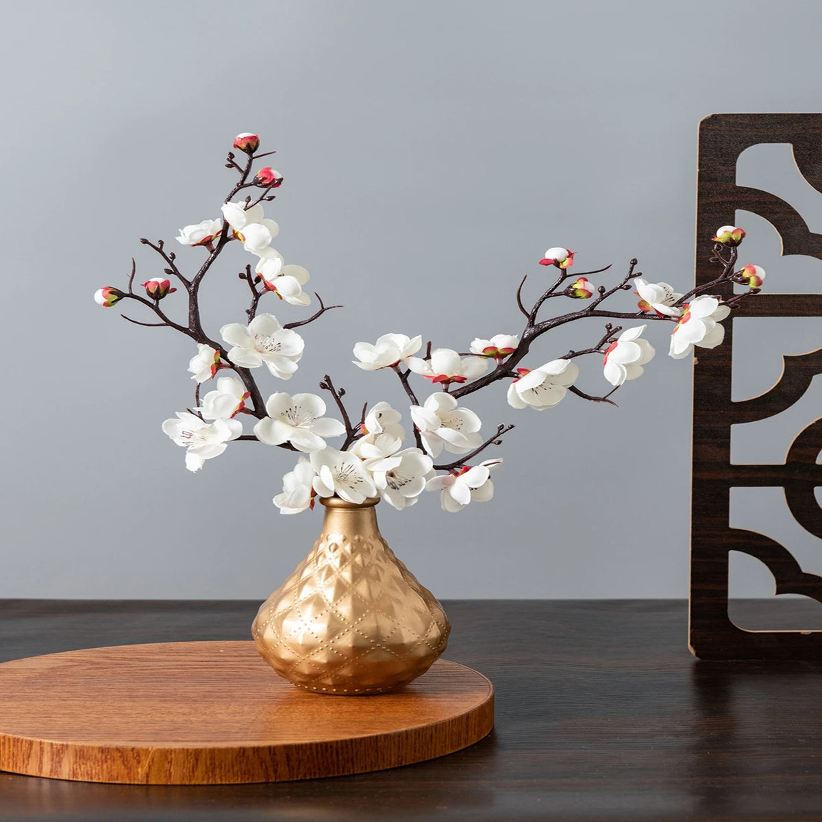 Silk Plum Blossom Peach Branch Artificial Flowers – Décor & Wedding Artificial Silk Flowers Babs