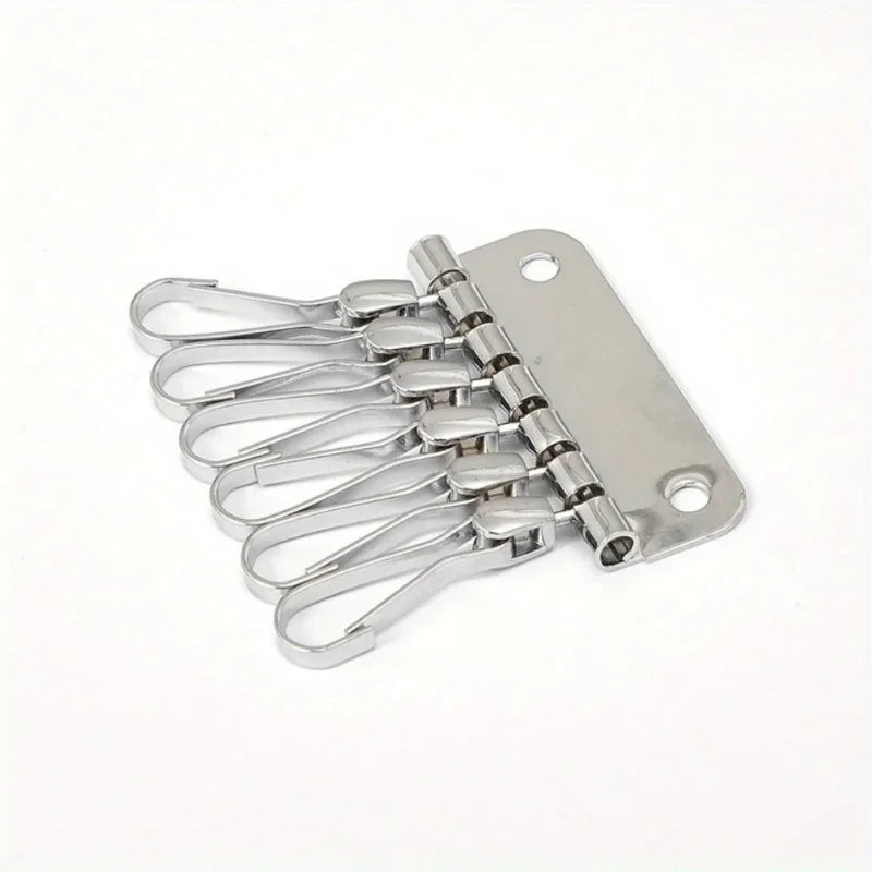 6-Hook Wallet Key Row | Zinc Alloy DIY Keychain Hardware Leather Craft Hardware Babs