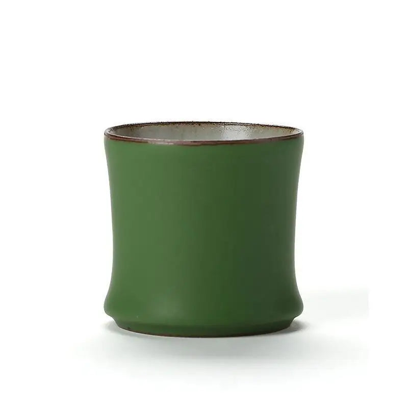 60ML Bamboo Joint Ceramic Tea Cup for Tea Ceremony Ceramic Tea Cup Babs 1pc green