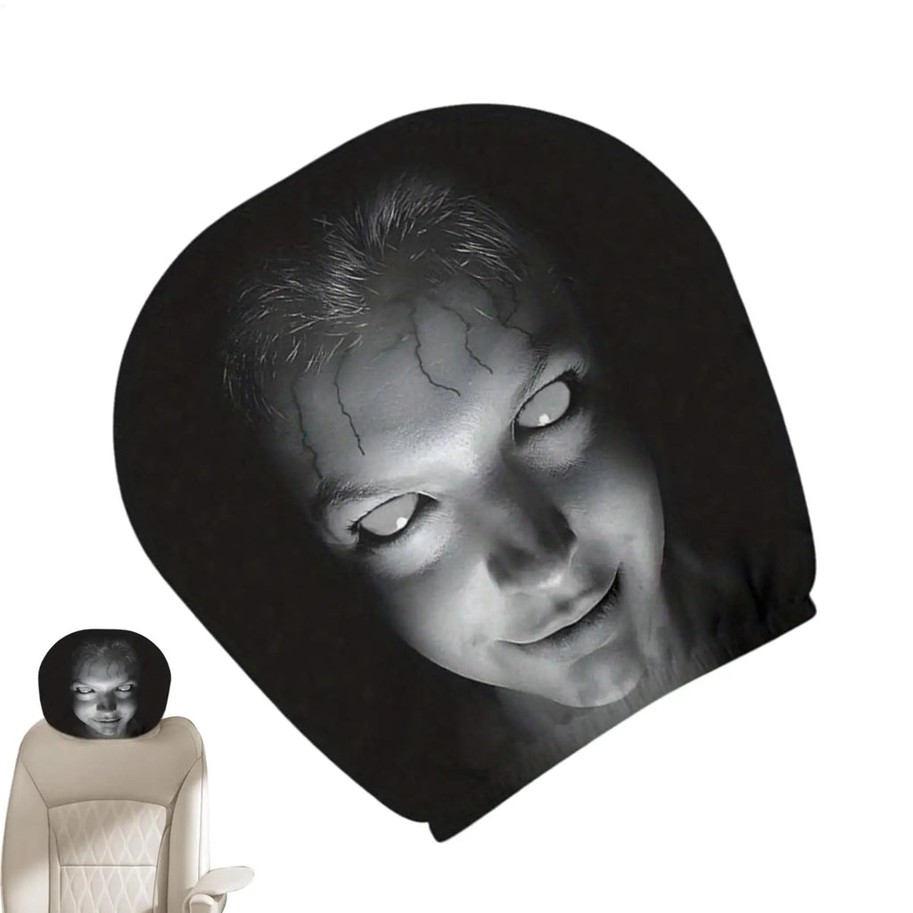 Halloween Horror Face Car Headrest Covers | Elastic Polyester Car Headrest Cover Babs