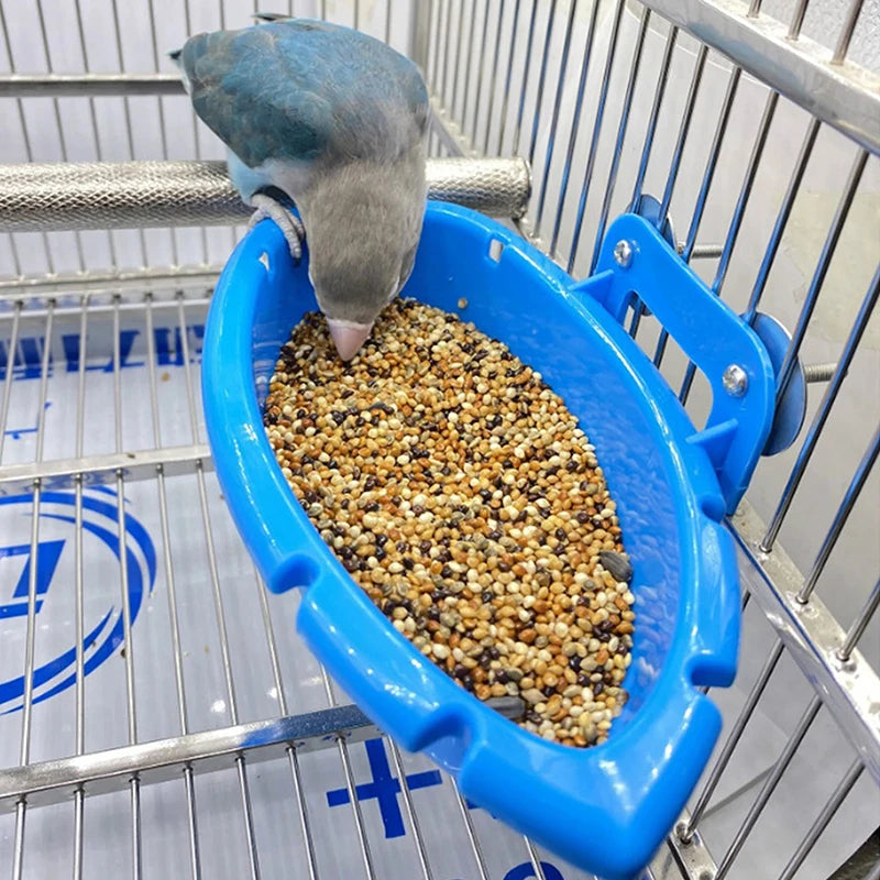 Parrot Bird Bath & Food Tray – Blue Cage Bathtub Accessory Bird Bath Tray Babs