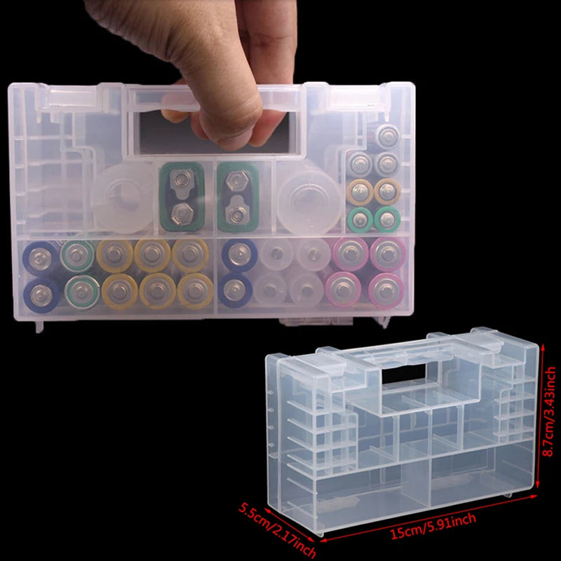 Battery Storage Case – Holds 20×AA & 14×AAA | Clear Organizer Battery Storage Case Babs
