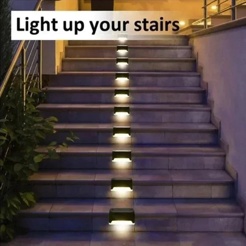 Solar LED Step Lights Outdoor Waterproof Deck & Stair Lamp Solar Step Light Babs